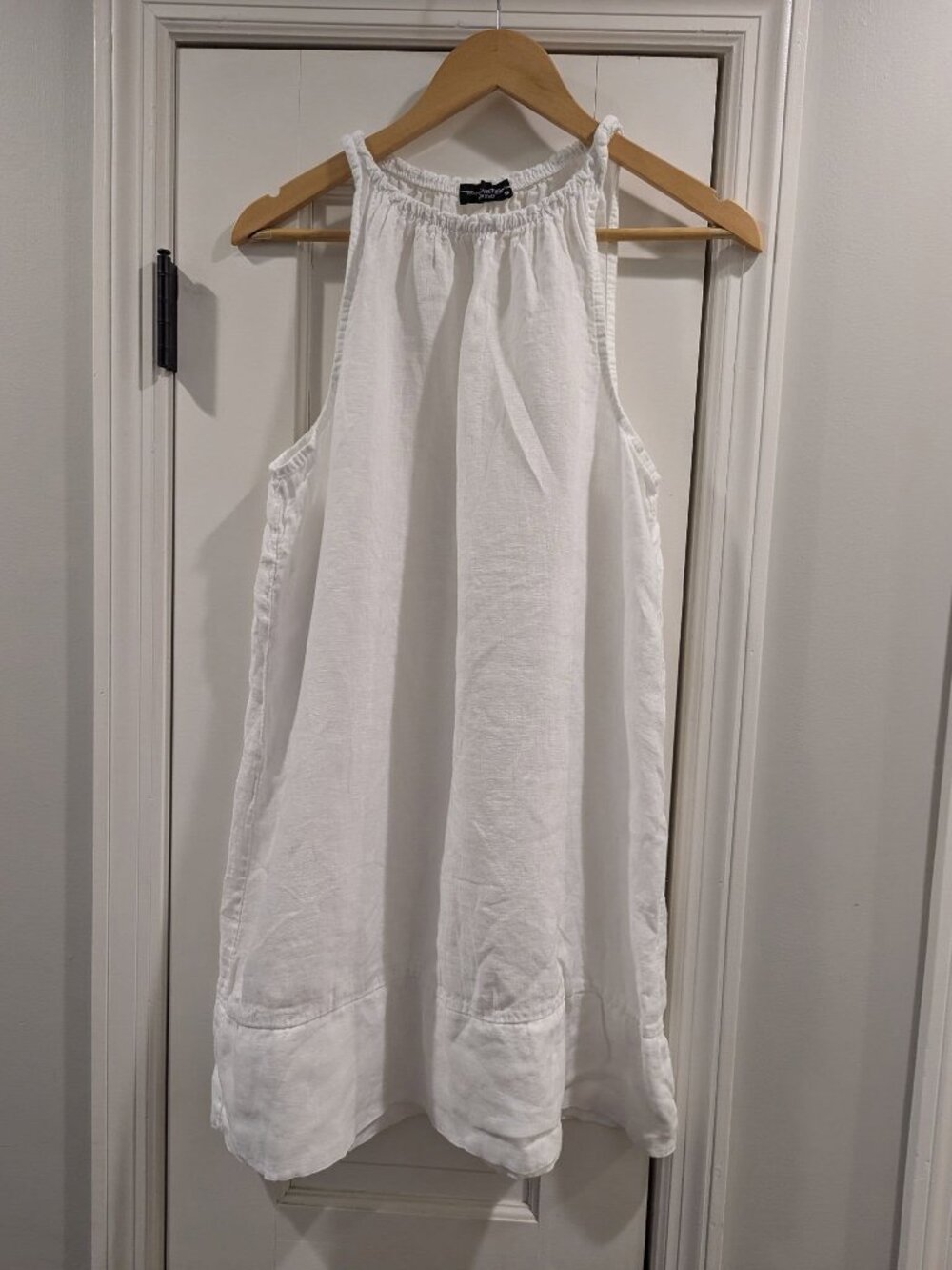 M 100% linen Francesca Bettini white shift dress swim cover-up